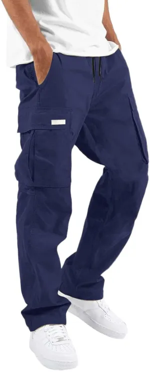 Mens Cricket PantsCargo Pants for Men,Fashion Pants Loose Fit Straight-Leg Trousers Overalls Hiking Joggers with Pockets Mens PantsOveralls for Men Big and Tall