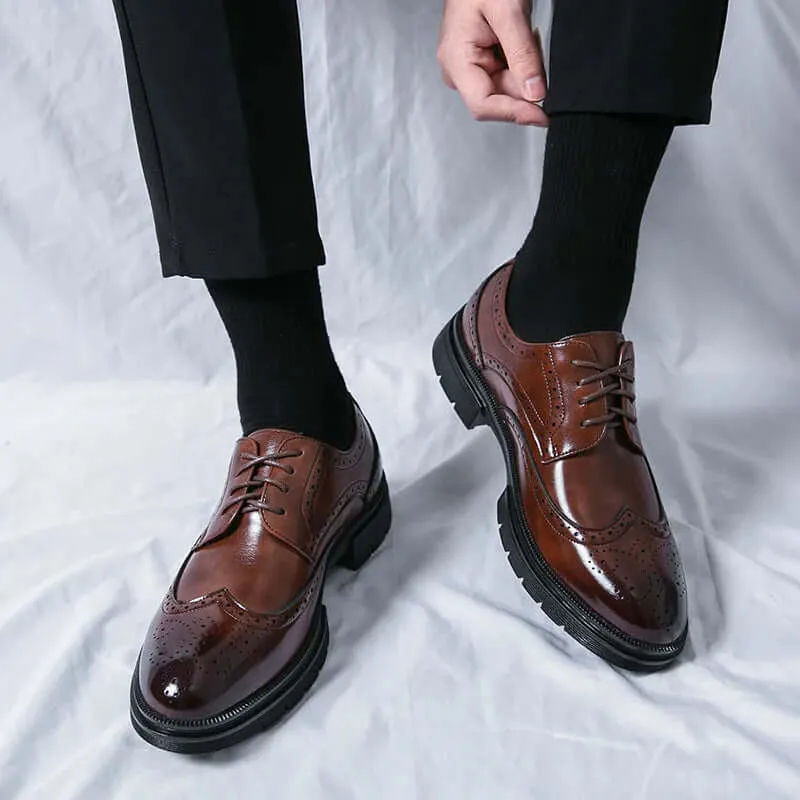 Men's Elegant Brock Cut Formal Leather Shoes