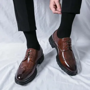 Men's Elegant Brock Cut Formal Leather Shoes