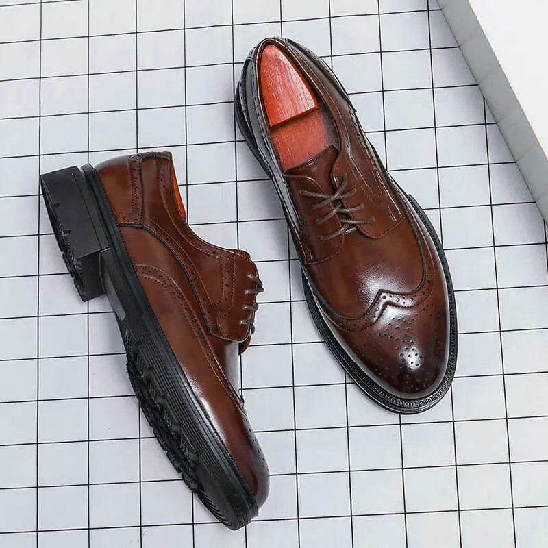 Men's Elegant Brock Cut Formal Leather Shoes