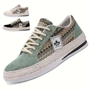 Men's Ethnic Patterned Canvas Sneakers