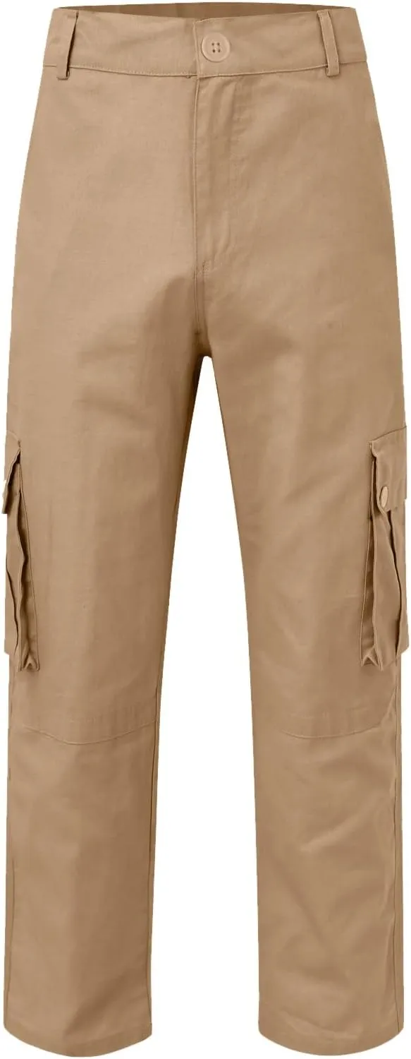 Mens Fashion Hiking Cargo Pants Loose Fit Trousers with Pockets Sports Pants Mens Workwear Overalls Athletic Joggers