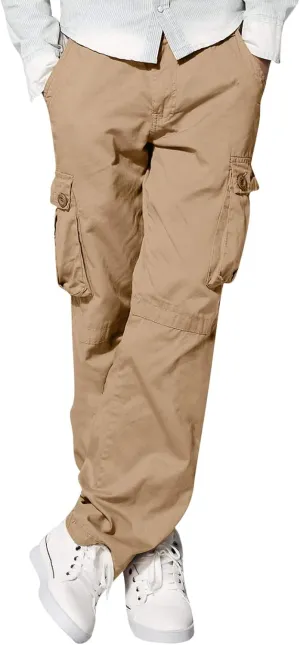 Mens Fashion Hiking Cargo Pants Loose Fit Trousers with Pockets Sports Pants Mens Workwear Overalls Athletic Joggers