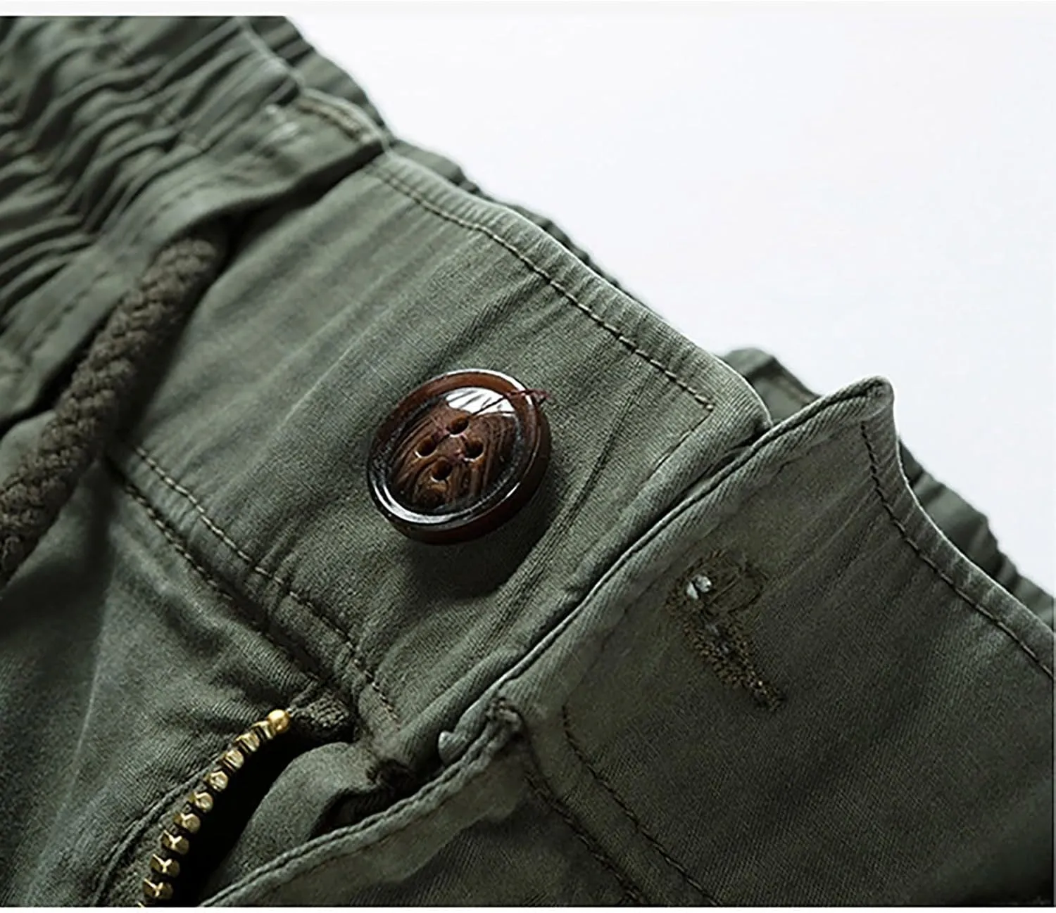 Mens Military Solid Color Overalls Tactical Multi Pockets Straight Baggy Cargo Pants Outdoor Dressy Casual Plus Size Trouser