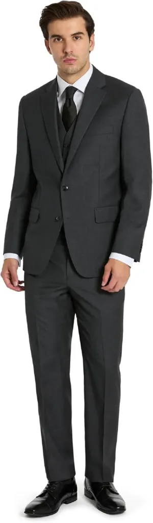 Michael Kors Mens 3-Piece Classic Fit Suit Separates | Blazer, Vest & Pants, Perfect for Weddings, Proms & Formal Events