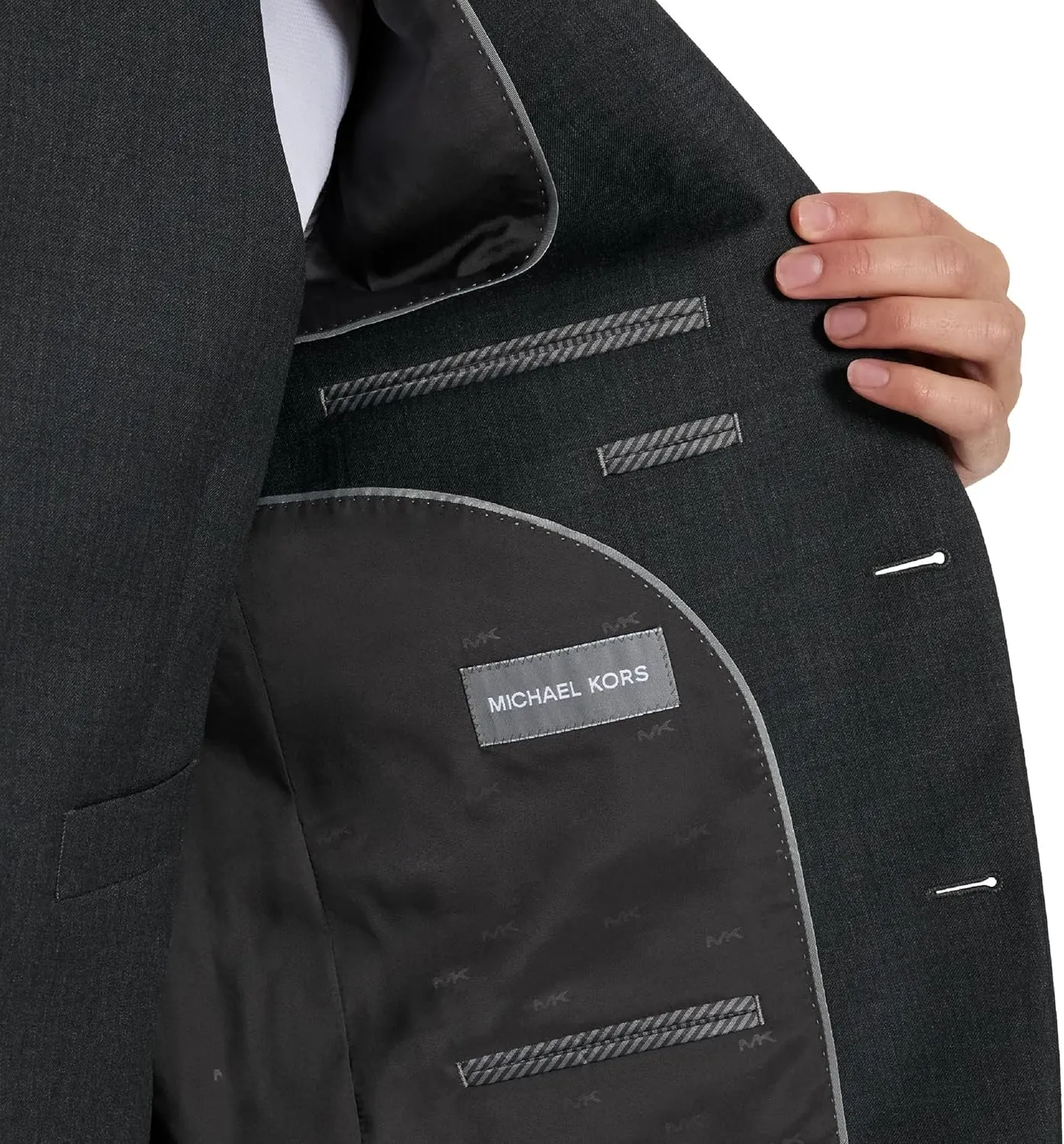 Michael Kors Mens 3-Piece Classic Fit Suit Separates | Blazer, Vest & Pants, Perfect for Weddings, Proms & Formal Events
