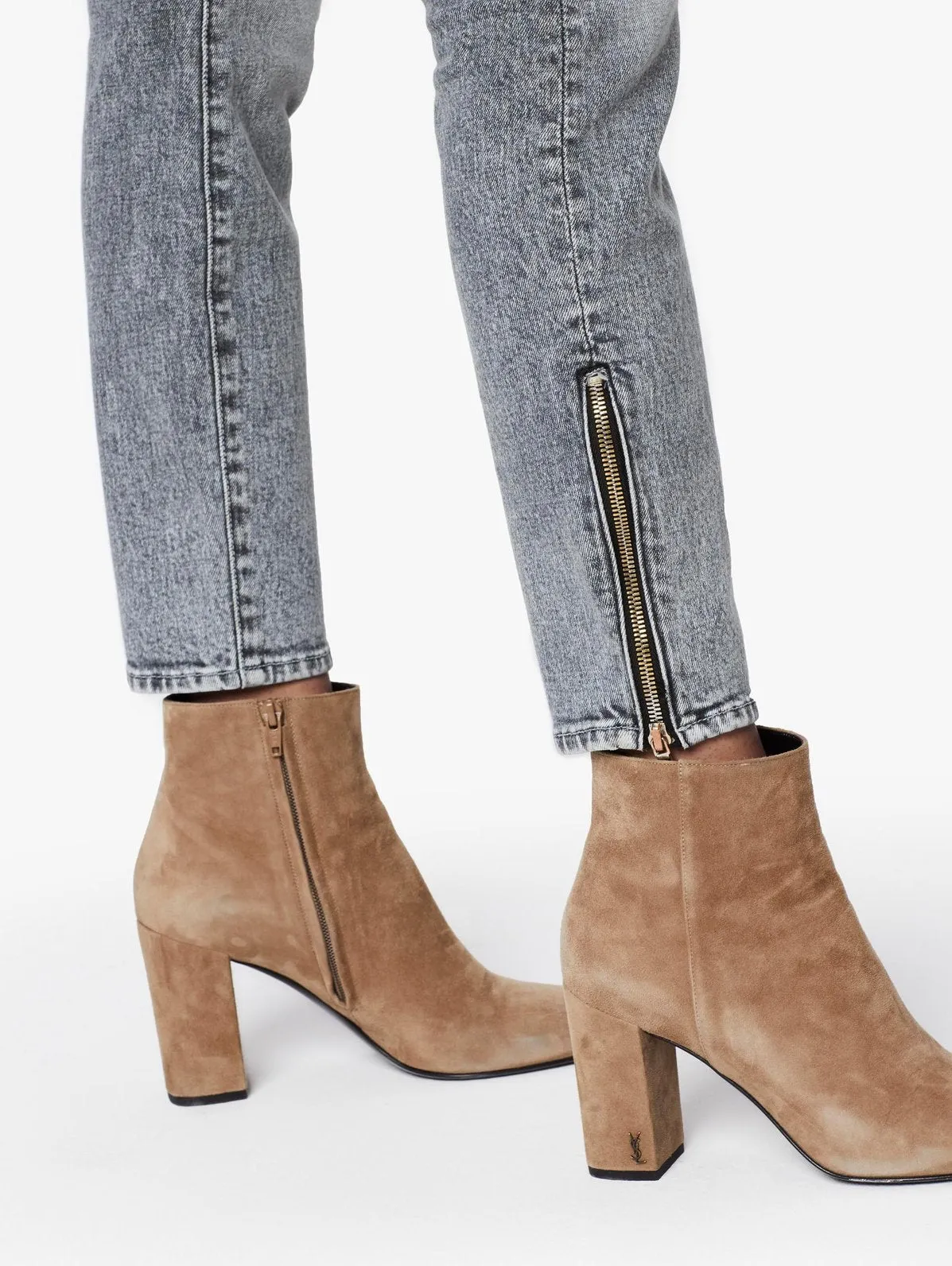 MOTHER - The Swooner Ankle Zip in Static