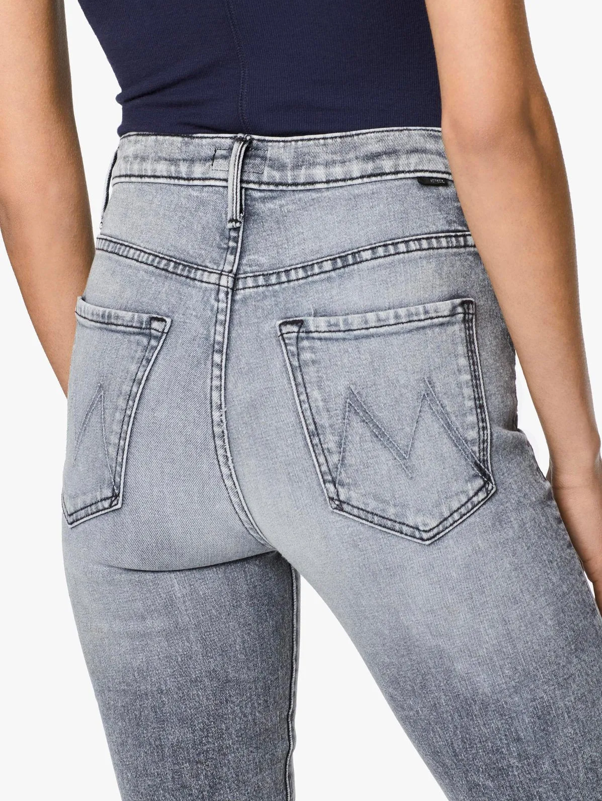 MOTHER - The Swooner Ankle Zip in Static