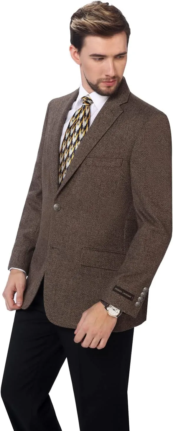 P&L Men's Premium Wool Blend Business Blazer Dress Suit Jacket