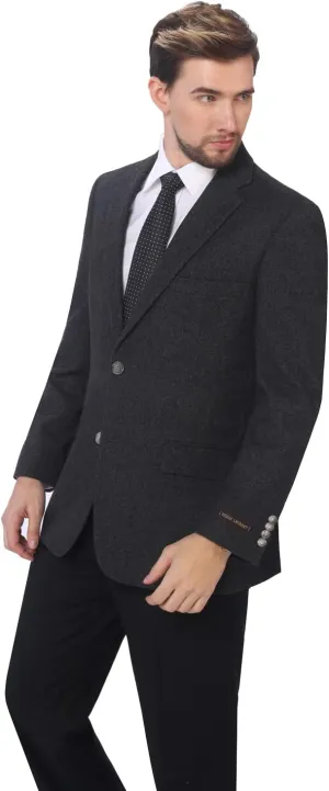 P&L Men's Premium Wool Blend Business Blazer Dress Suit Jacket