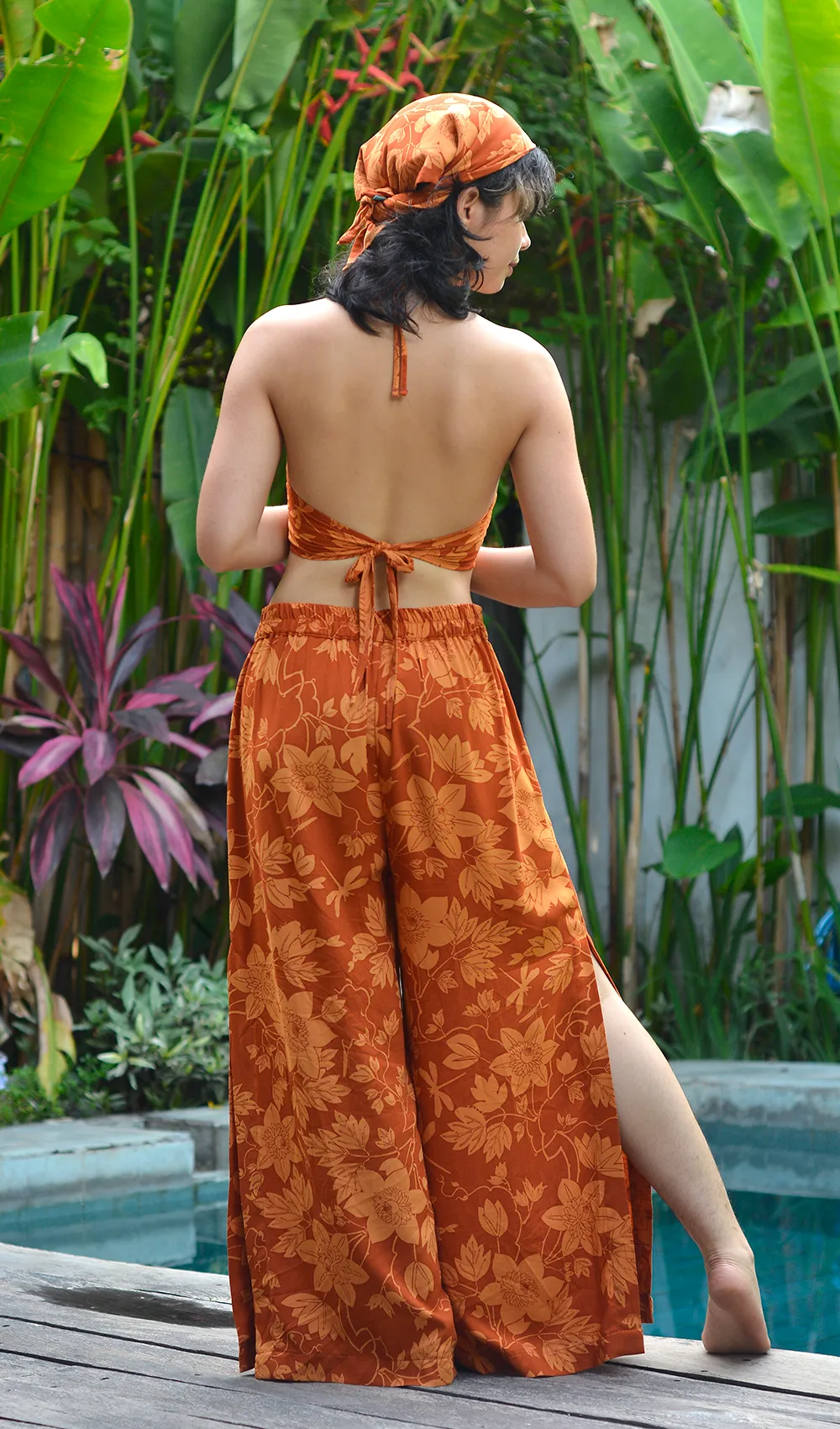 Passion Flower Spice Halter Top, 2 sizes