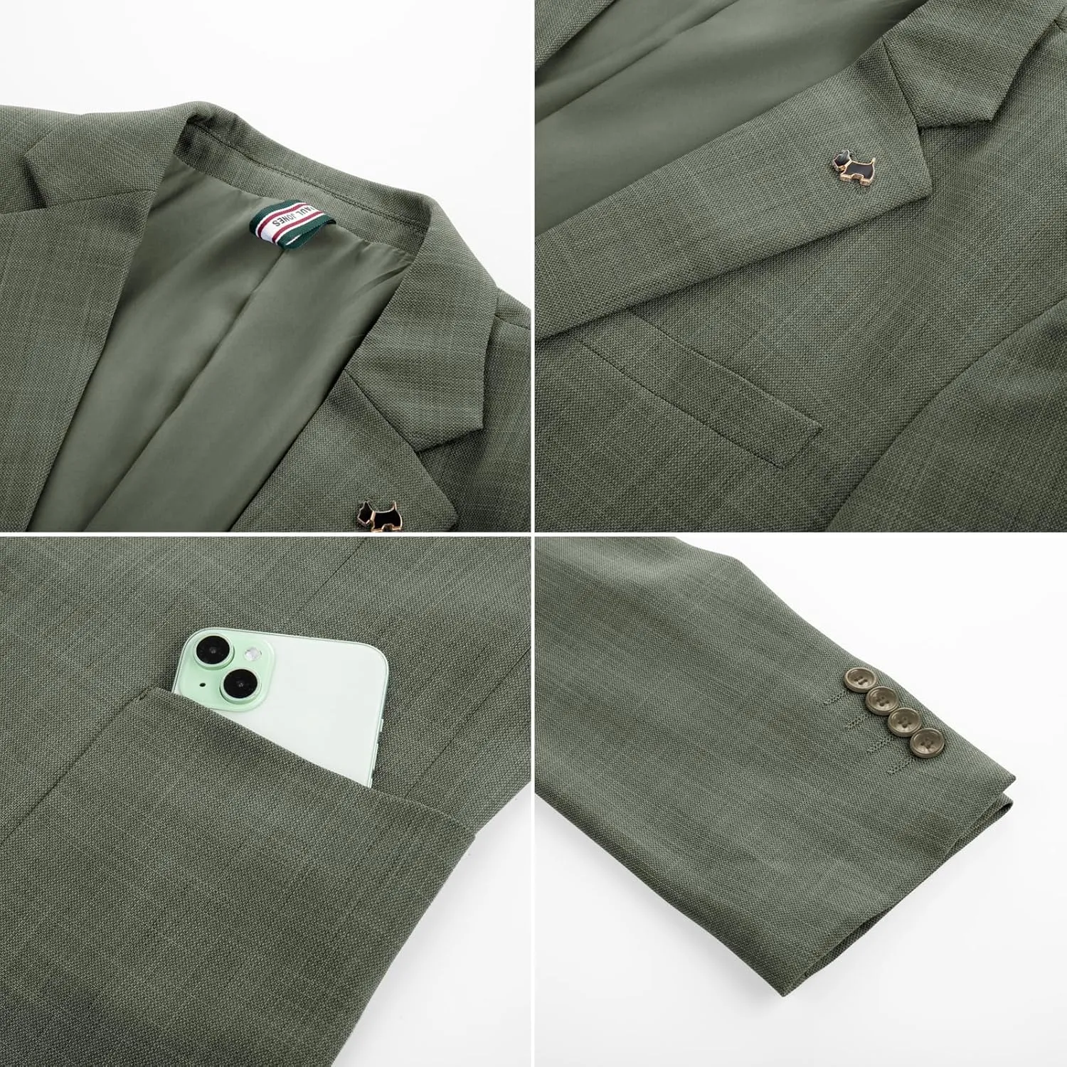 PJ PAUL JONES Casual Blazer for Men Lightweight Two Button Suit Jacket Performance Sport Coat