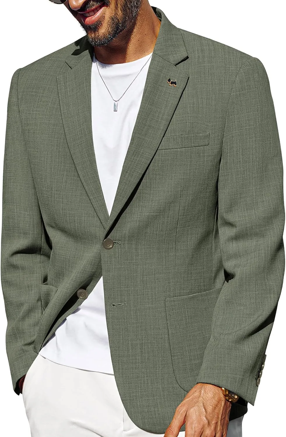 PJ PAUL JONES Casual Blazer for Men Lightweight Two Button Suit Jacket Performance Sport Coat