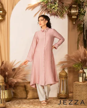 Satin-Blend Long Sleeve Midi Top 63352