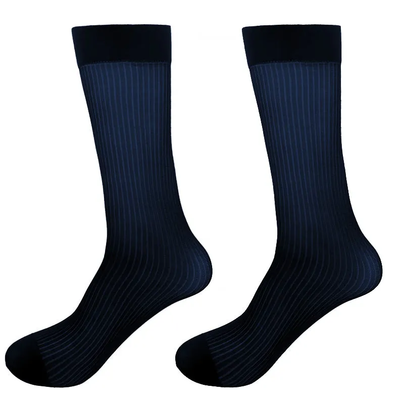 Silky Striped Formal Wear Socks