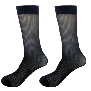 Silky Striped Formal Wear Socks