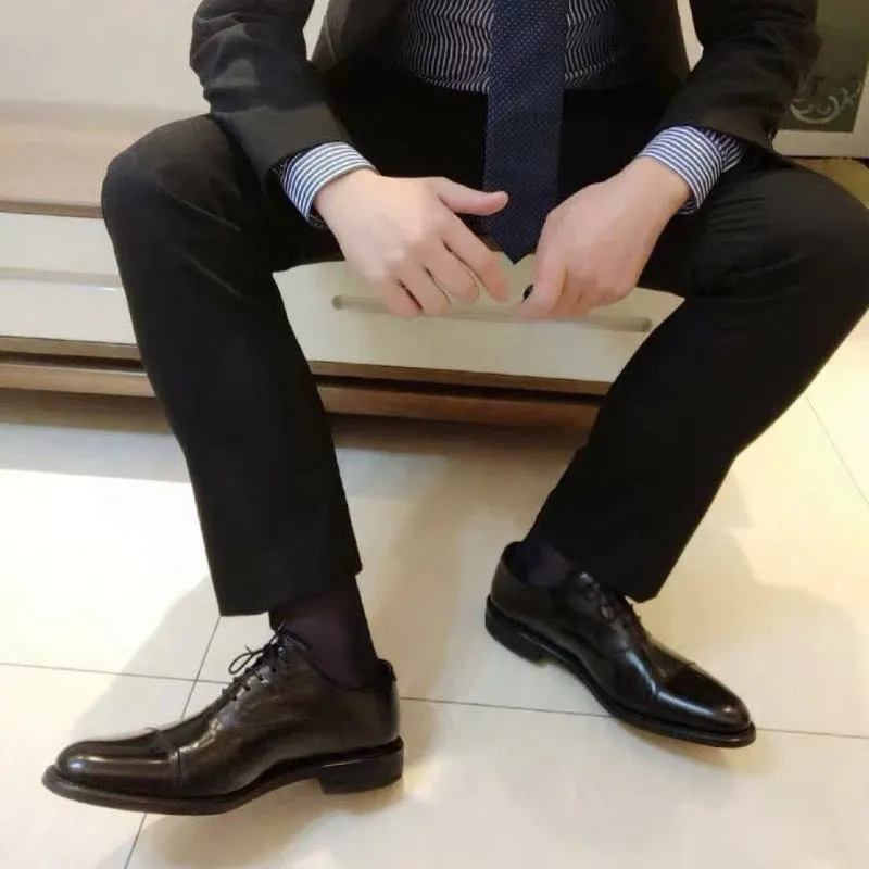 Silky Striped Formal Wear Socks