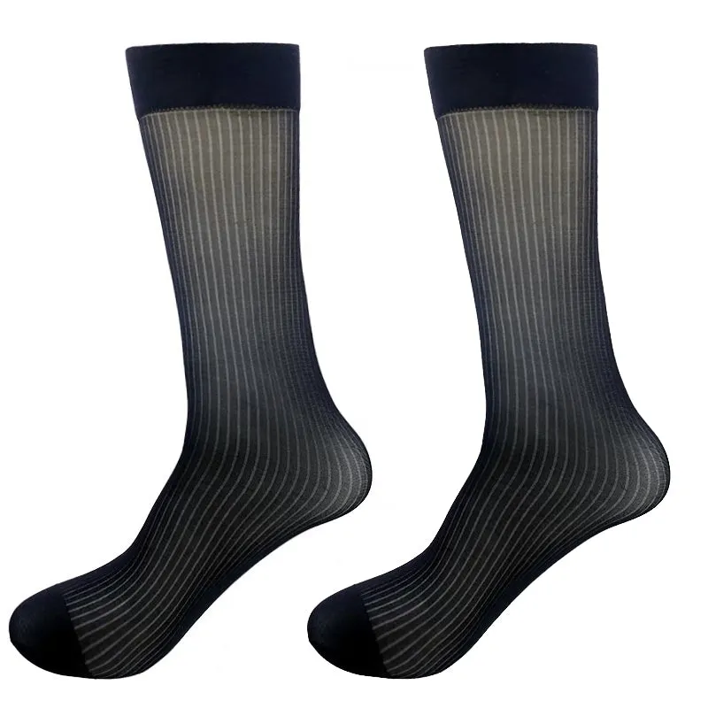 Silky Striped Formal Wear Socks
