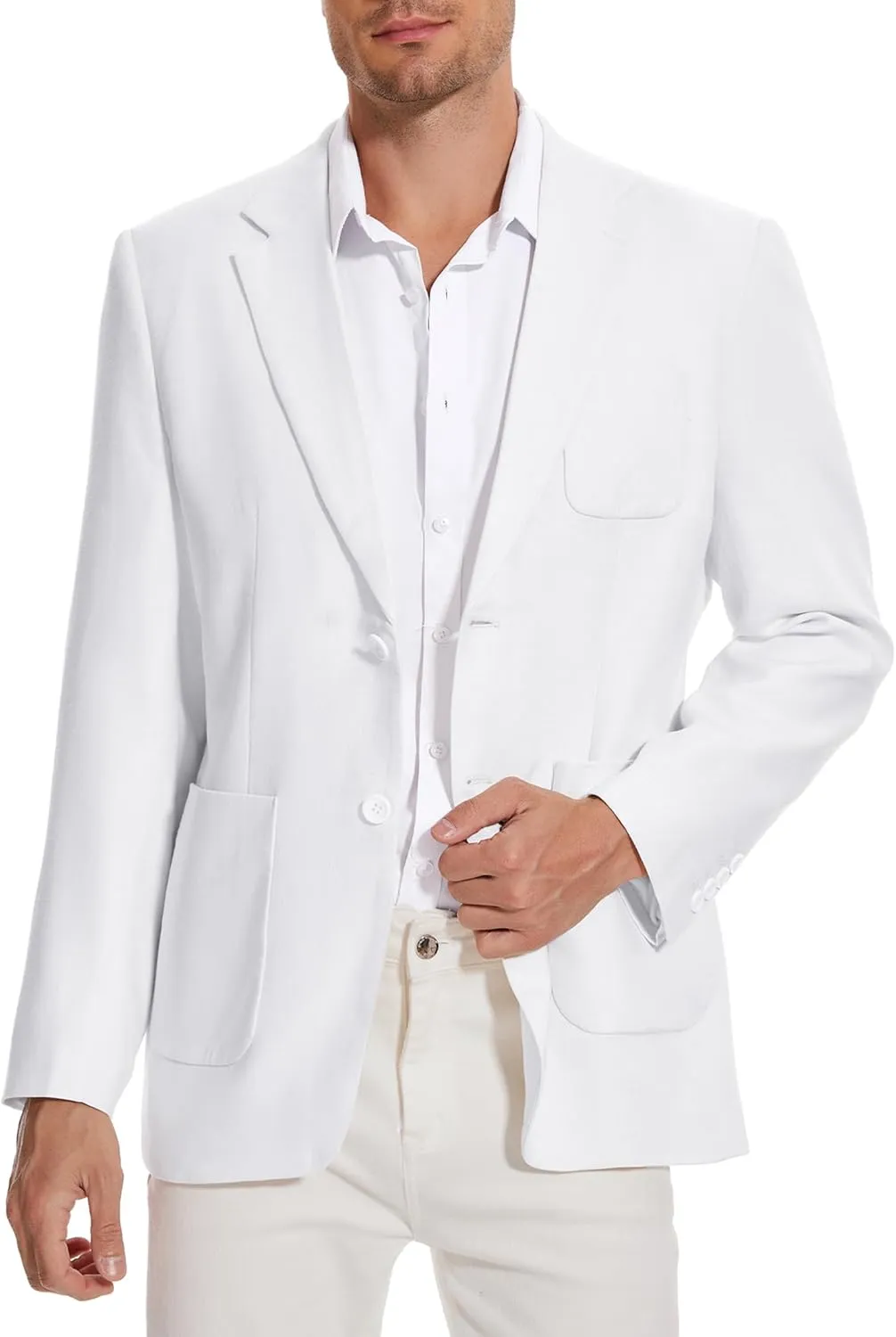 TURETRENDY Men's Linen Sport Coat Two Button Lightweight Blazer Business Casual Jacket