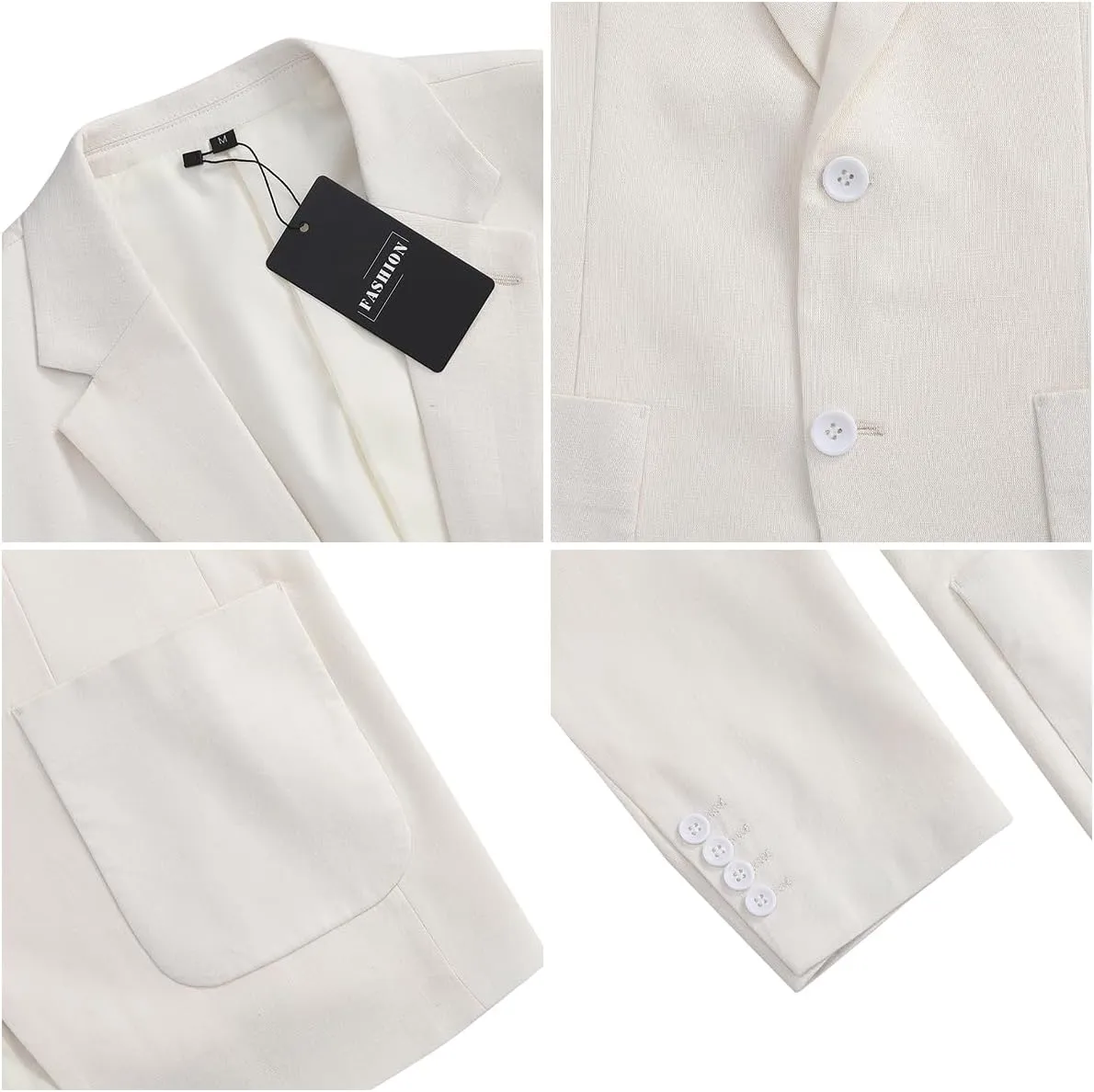 TURETRENDY Men's Linen Sport Coat Two Button Lightweight Blazer Business Casual Jacket