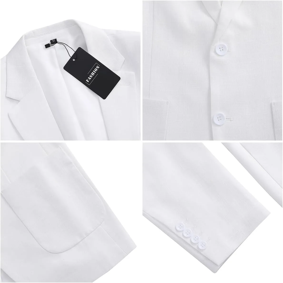 TURETRENDY Men's Linen Sport Coat Two Button Lightweight Blazer Business Casual Jacket