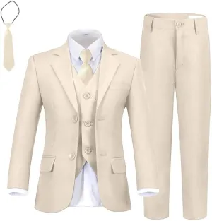 Wehilion Boys Suit Slim Fit Formal Tuxedo Suit Set for Kids Toddler Boys Teen Wedding Ring Bearer Dress Outfits