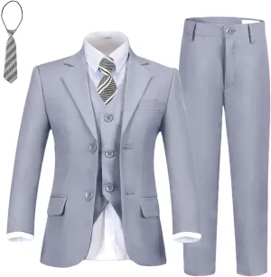 Wehilion Boys Suit Slim Fit Formal Tuxedo Suit Set for Kids Toddler Boys Teen Wedding Ring Bearer Dress Outfits