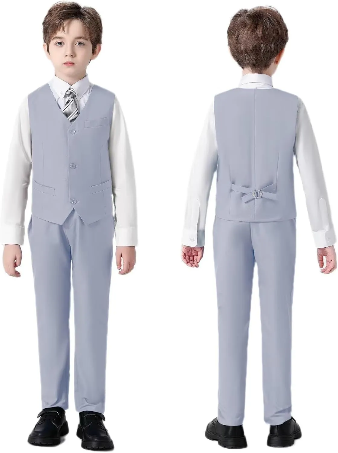 Wehilion Boys Suit Slim Fit Formal Tuxedo Suit Set for Kids Toddler Boys Teen Wedding Ring Bearer Dress Outfits