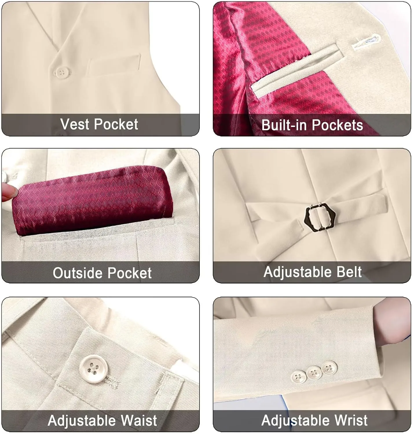 Wehilion Boys Suit Slim Fit Formal Tuxedo Suit Set for Kids Toddler Boys Teen Wedding Ring Bearer Dress Outfits