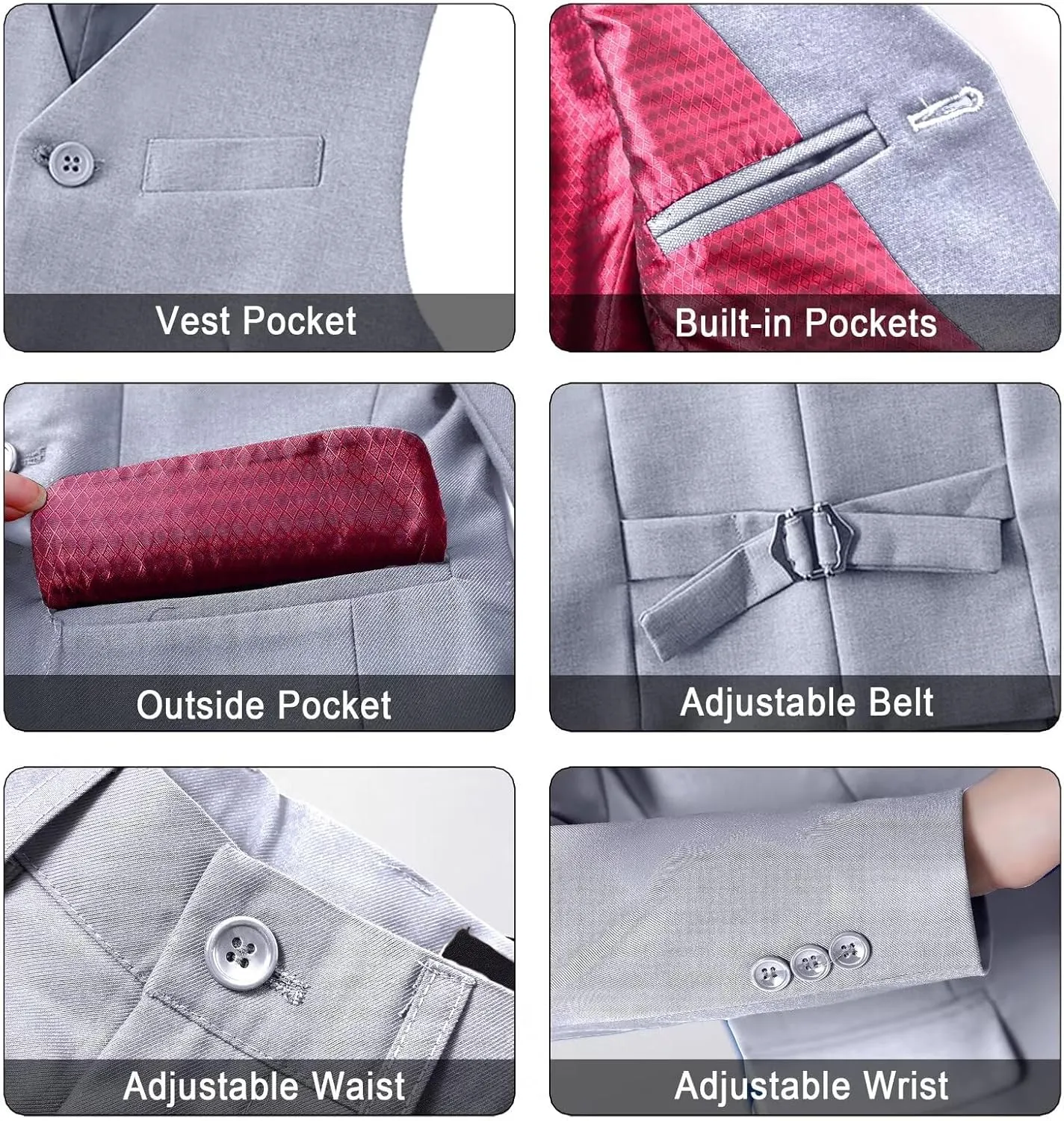 Wehilion Boys Suit Slim Fit Formal Tuxedo Suit Set for Kids Toddler Boys Teen Wedding Ring Bearer Dress Outfits