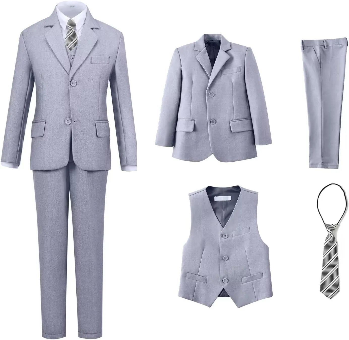 Wehilion Boys Suit Slim Fit Formal Tuxedo Suit Set for Kids Toddler Boys Teen Wedding Ring Bearer Dress Outfits