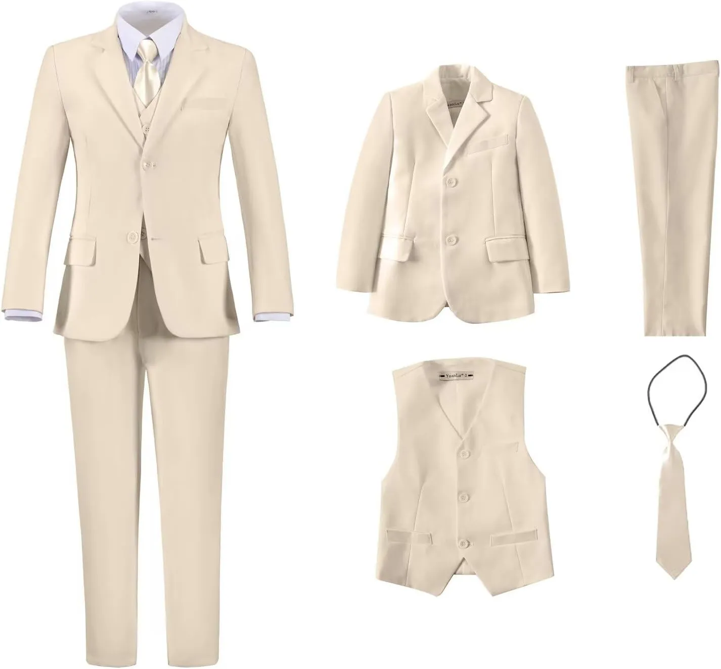 Wehilion Boys Suit Slim Fit Formal Tuxedo Suit Set for Kids Toddler Boys Teen Wedding Ring Bearer Dress Outfits