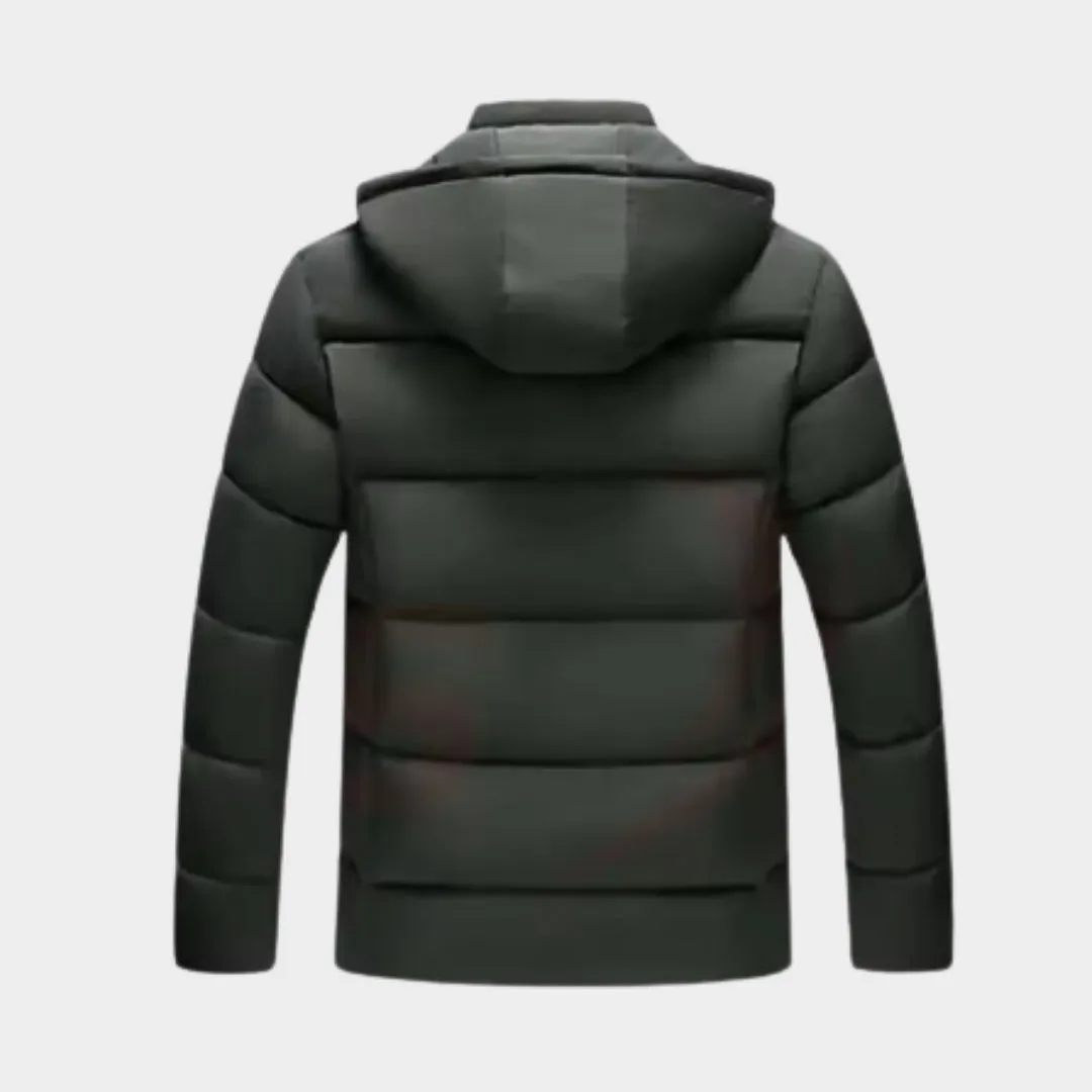 Winter High Quality Warm Men's Jacket - Heated Cotton Coat, Thick Fashion Outerwear, Black, Green, Blue