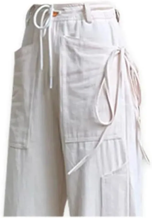 Women's Autumn Casual Drawstring Workwear High-Waist Trousers Wide-Leg Sweatpants
