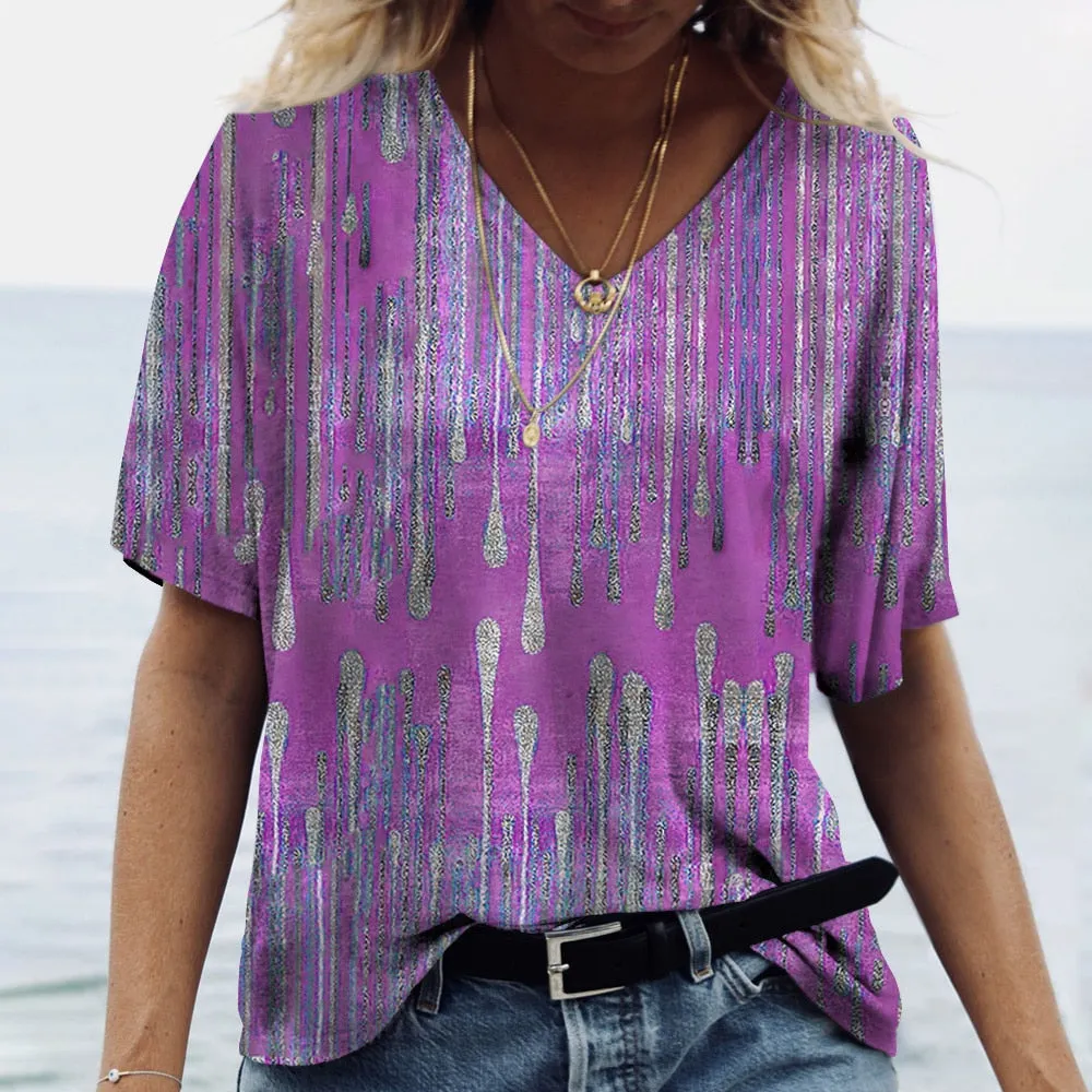 Women's Short V Neck T-Shirts