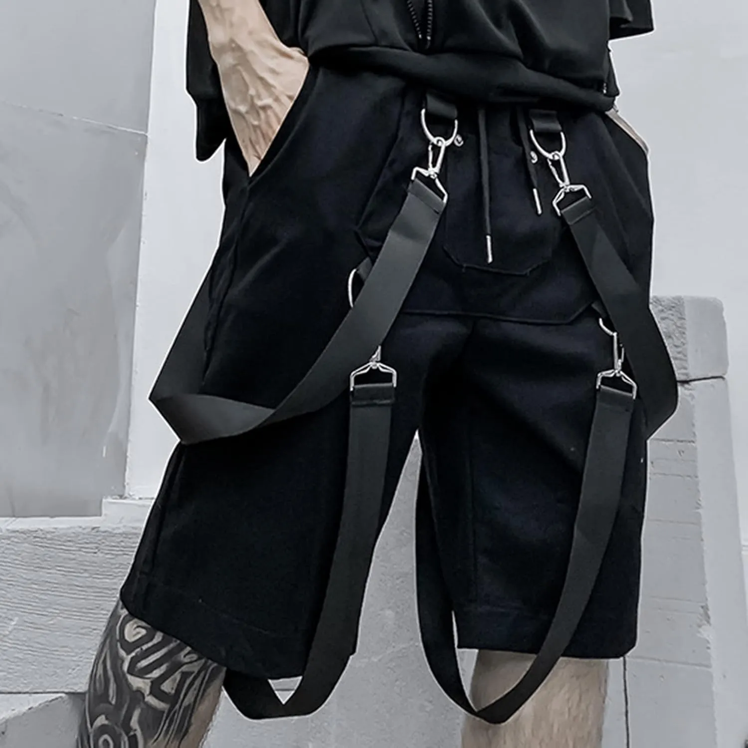 XYXIONGMAO Men's Shorts Techwear Sweatpants Slacks Hip Hop Streetwear Jogger Tactical Cargo Pants Overalls